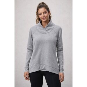 Athleta Women's Shawl Collar Sweatshirt Long Sleeve Size XS Gray Activewear